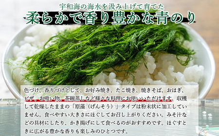 ＜打ち抜き海水で育てた「すじ青のり」（原藻3g×5パック）＞ 甲殻類アレルギーフリー 色づけ 香りづけ お好み焼き たこ焼き 焼きそば 天ぷら おはぎ ピザ 佐藤真珠 愛媛県 西予市【常温】『最短10