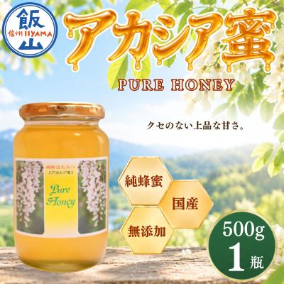 ふるさと納税 飯山市 国産 天然 はちみつ アカシア蜜 500g 1瓶 芳川養蜂場