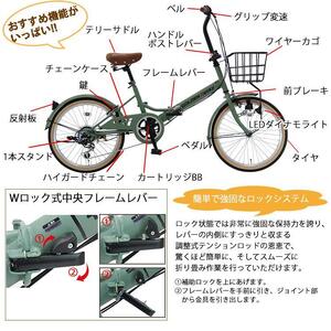 ヱビス自転車　折りたたみ 自転車 ゴールデンロッキー206 シマノ製 外装6段変速 20インチ 完成品【マットブラック】