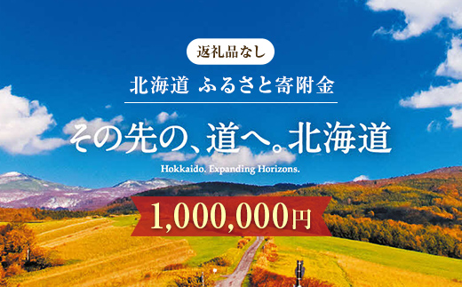 【ふるさと寄附金】北海道庁 1,000,000円 返礼品なしのご寄附 応援 エール 寄附のみ 返礼品なし 返礼品なしの寄附  F6S-685
