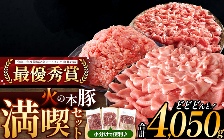 火の本豚 満喫セット（ ロース 切り落とし ミンチ ） 4050g 豚肉