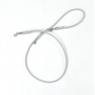 ふるさと納税 八潮市 丸めリード【Sサイズ】プラチナグレー(本革製)kazama premium