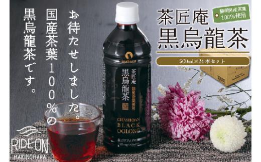 【定期便3か月】静岡県産 黒烏龍茶 500ml × 24本 ペットボトル 黒ウーロン茶 国産 ポリフェノール配合 いなば園 ウーロン茶 牧之原市 お茶