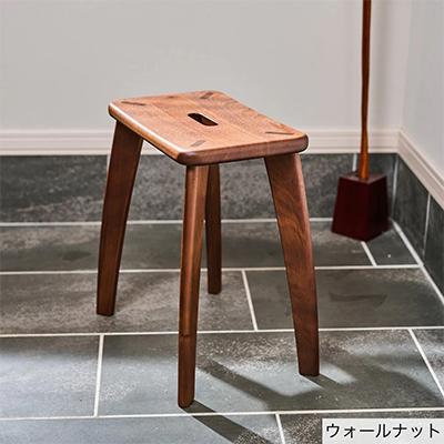 ふるさと納税 旭川市 【旭川家具】KAKUスツール ウォールナットNA 持ち運びしやすい椅子_00059