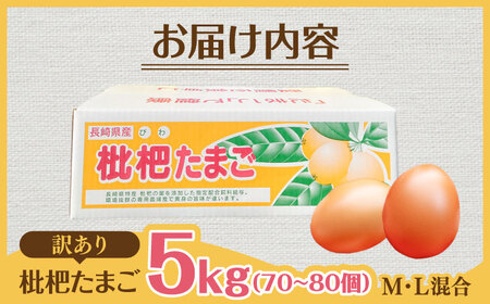 産直枇杷たまご 5kg / 卵 たまご 鶏卵 国産 玉子 枇杷 / 諫早市 / 長崎県養鶏農業協同組合[AHCX003]