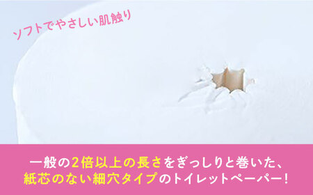 【細穴タイプ】トイレットペーパー ダブル 長巻き 65m 6ロール×8パック エコ  コアレス《豊前市》【大分製紙】[VAA018] トイレットペーパー トイレットペーパーダブル エコトイレットペーパ