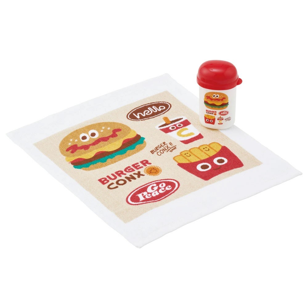 
                  ケース付き おしぼりタオル OA4 バーガーコンクス 【手拭きタオル ハンカチタオル ハンドタオル かわいい お手拭き】 スケーター 725586 奈良県 奈良市 skt058
                