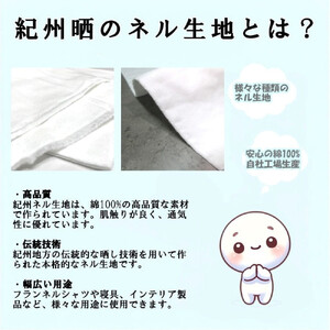 ★紀州晒 ネル生地 600番ネル コットン 綿100％ 無地 両毛 白ネル １反 30m 幅約72cm
