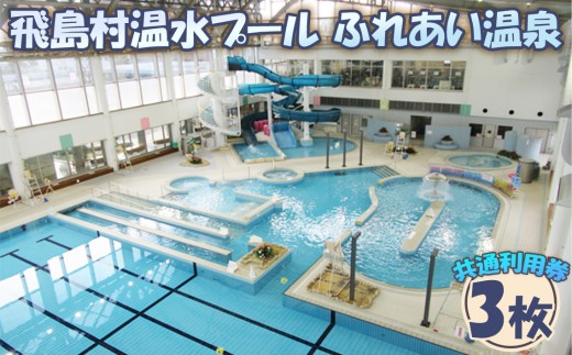 No.010 飛島村温水プール・ふれあい温泉共通利用券【3枚】 ／ チケット 体力づくり 入浴 愛知県　温水プール 利用券 温泉 利用券 チケット 3枚 室内プール 日帰り入浴 快適水温 選べる利用 気軽に体づくり 休日レジャー 家族で楽しむ スパ施設 健康リフレッシュ スポーツレジャー