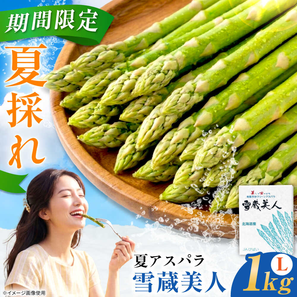 【ふるさと納税】雪蔵美人 グリーンアスパラ Lサイズ 1kg | アスパラ グリーンアスパラ アスパラガス 北海道 夏野菜 あすぱら あすぱらがす 夏採り 新鮮 美唄市 道産 道産野菜 北海道産 | JAびばい[BOCC002]