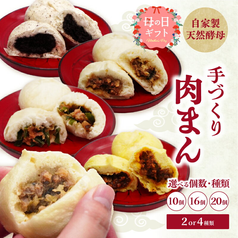 【ふるさと納税】自家製天然酵母 手づくり肉まんセット【選べるセット内容】2種10個セット〜 母の日 ギフト 個包装 レンチン 簡単 調理 手軽 天然酵母 国産 大分産 にら ニラ 惣菜 豚まん 中華まん あんまん 食べ比べ 詰め合わせ 冷蔵 おやつ 朝食