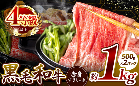 宮崎県産 黒毛和牛 赤身 すき しゃぶ 1kg (9月発送) | 肉質等級 4等級以上 肉 にく お肉 おにく 牛 牛肉 和牛 ウデ モモ 薄切り スライス すき焼き しゃぶしゃぶ 宮崎県 五ヶ瀬町