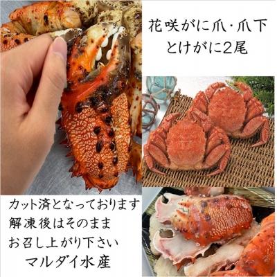 ふるさと納税 根室市 ＜12/21まで年内配送＞★花咲がに爪・爪下と毛がに2尾 C-01028