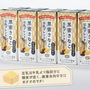 サンA黒蜜きなこ豆乳ブレンド（紙パック）200ml×48本 【 川南町 豆乳飲料 黒蜜 くろみつ きなこ キナコ 乳飲料 ドリンク 送料無料 】