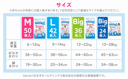 あんしんGenki！ふわもちタッチ パンツタイプ おむつ オムツ 紙おむつ M L BIG 3袋 赤ちゃん ベビー用品 御祝い お祝い 出産祝い 日用消耗品 Bigサイズ