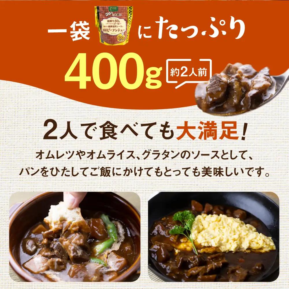 飛騨牛シチュー＆飛騨牛すじシチュー（400ｇ × 各3袋） | レトルト 飛騨牛すじ  DC017