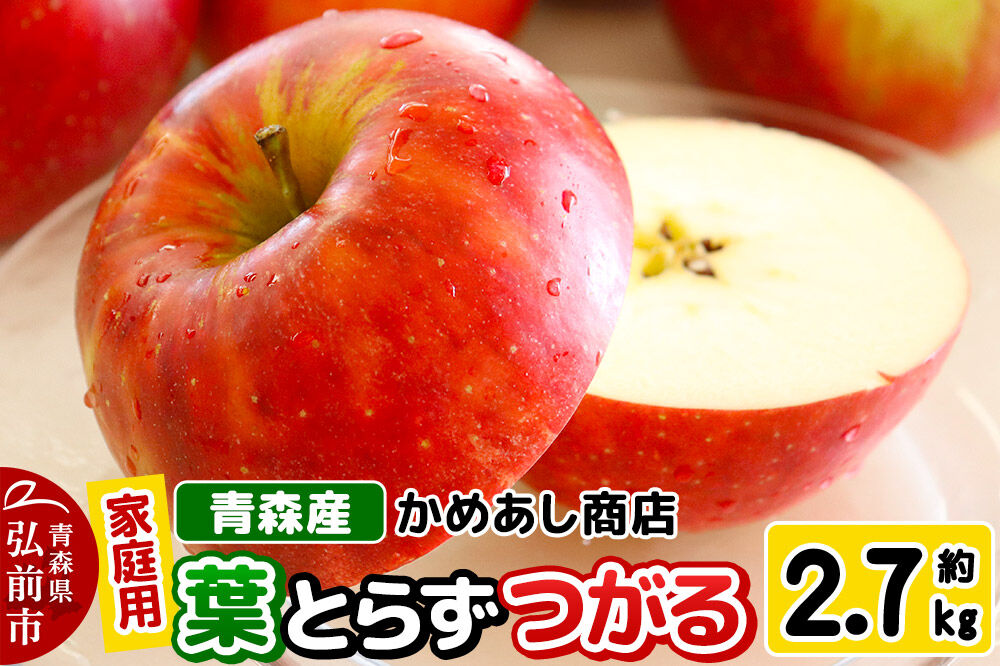 りんご 葉とらず つがる【家庭用】約2.7kg ゴールド農園 家庭用 青森県 弘前市 果物 フルーツ 林檎 リンゴ くだもの 不揃い 規格外 [産地直送 アップル おいしい 果実 美味 甘い 赤色]