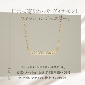 K18 天然ダイヤモンド　LADDER　ネックレス【K18WG】