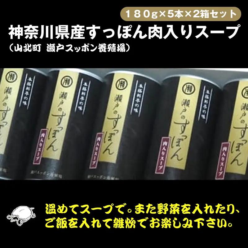 神奈川県産すっぽん肉入りスープ　180g×5本×2箱セット【 すっぽん スープ 国産 肉 神奈川県 山北町 】