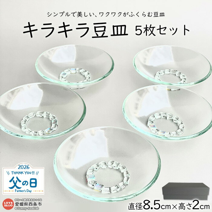 【ふるさと納税】＜キラキラ豆皿5枚セット＞ ※翌月末迄に順次出荷します。父の日 食器 取り皿 小皿 うつわ 薬味入れ ガラス アクセサリートレイ インテリア テーブルウェア おしゃれ ミラーズウサ 愛媛県 西条市【常温】