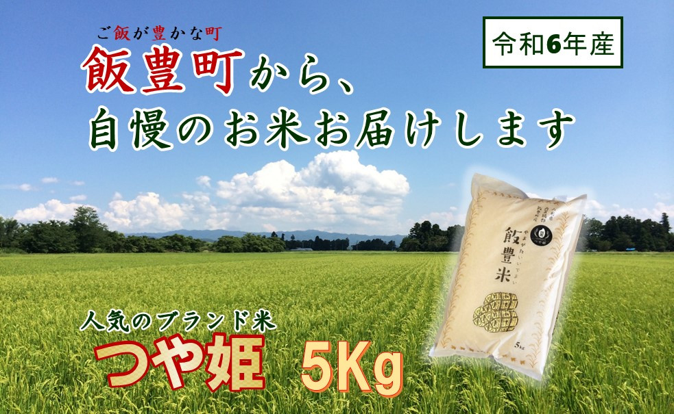 
山形県の人気ブランド米　つや姫　白米　5kg（令和6年飯豊町産）
