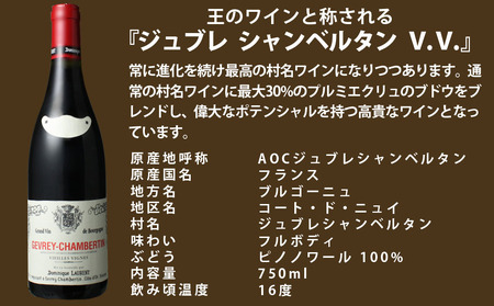 福智山ダム 熟成 高級 赤ワイン【2024年9月下旬-2025年4月下旬発送予定】FD112 ジュブレ・シャンベルタン V.V. 750ml 1本 熟成ワイン ワイン 酒 お酒