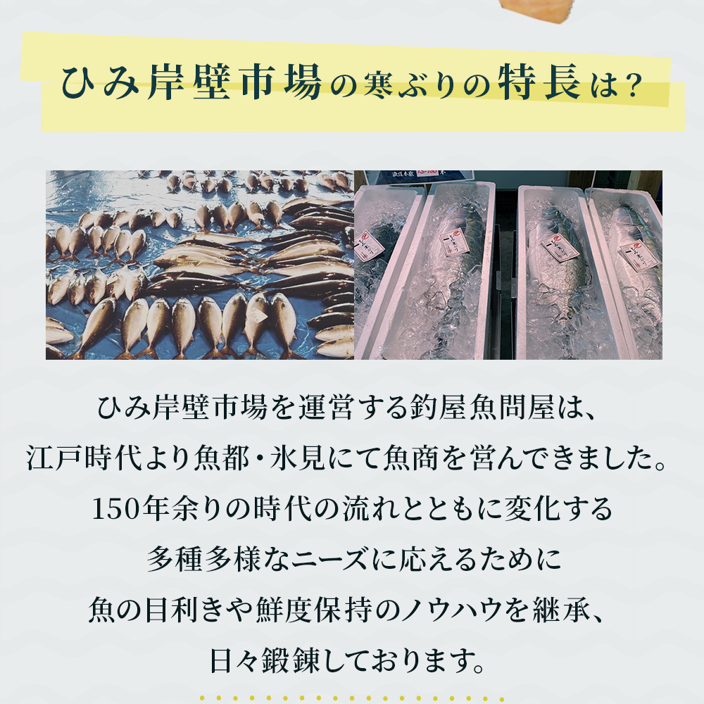 【先行予約】氷見産 天然寒ぶり ぶりしゃぶ 5パック 5-6人前 【2025年11月中旬以降順次発送】 釣屋魚問屋直営 ひみ岸壁市場_イメージ3