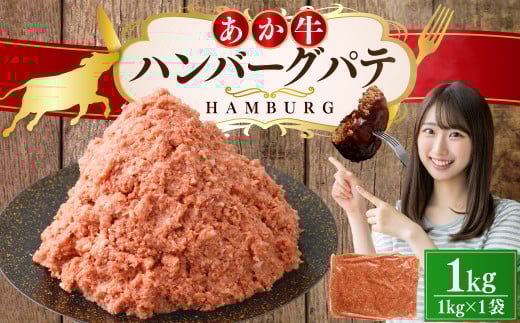 あか牛ハンバーグ パテ 1kg ハンバーグ 牛肉 肉 あか牛 国産牛 丸めるだけ 簡単調理 冷凍
