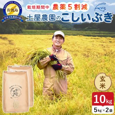 ふるさと納税 佐渡市 【新米】令和8年産 佐渡島産こしいぶき 玄米10kg 土屋農園 農家直送 栽培期間中農薬5割減