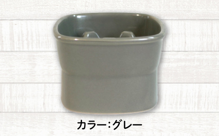 美濃焼　陶器製ペット用フードボウル【早食い防止 高台フードボウル(中/グレー)pet110】【1427417】