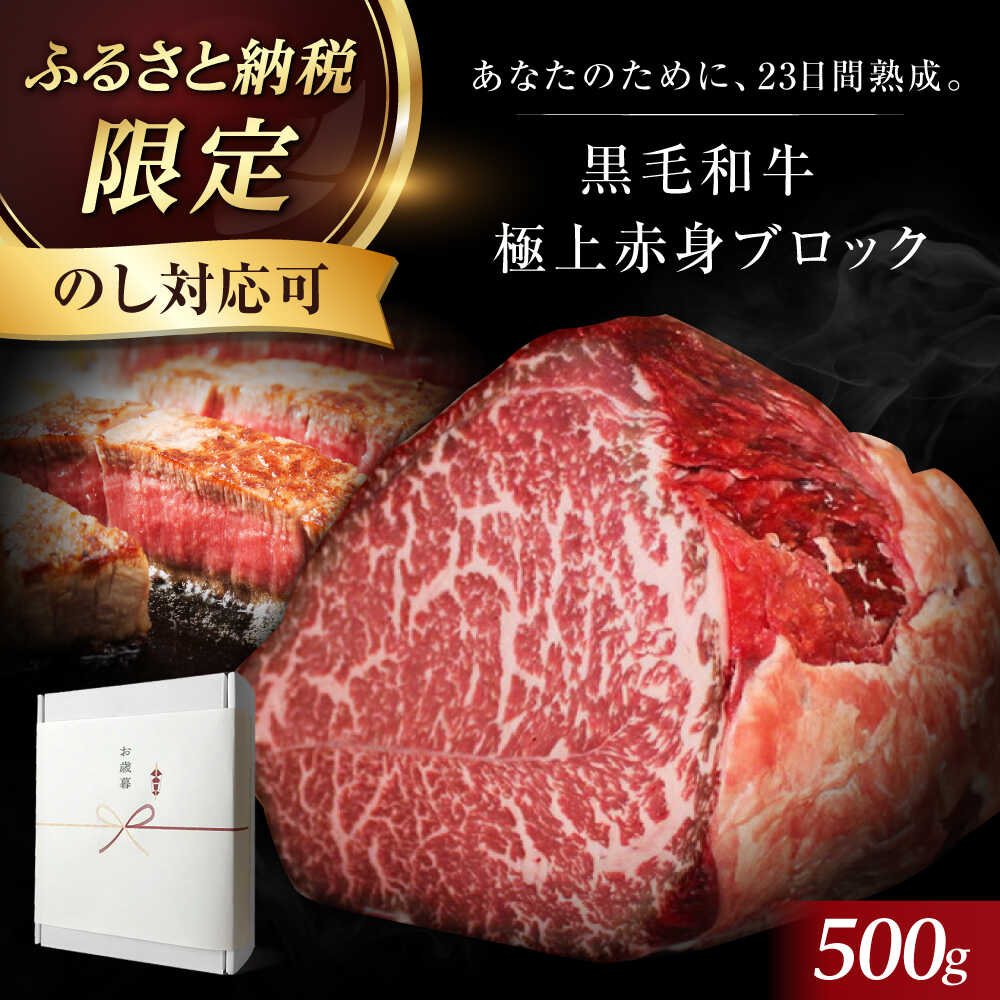 【ふるさと納税】【ふるさと納税限定】熟成黒毛和牛 ブロック(極上赤身) 500g 冷凍 肉 お肉 ブロック ブロック肉 国産 和牛 赤身 牛肉 ギフト 黒毛和牛 和牛 高級 国産牛 焼肉 ステーキ ふるさと納税限定 エイジング 大阪府高槻市/株式会社MARBLANC[AOAS001]