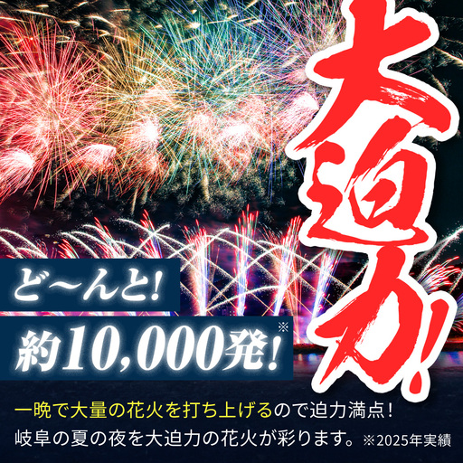 【13】ぎふ長良川花火大会 応援席チケット 自由席・ 視界良好堤防道路S席 令和8年8月8日（土）開催 写真 撮影 花火  岐阜市 / ぎふ長良川花火大会実行委員会 [ANCQ043]