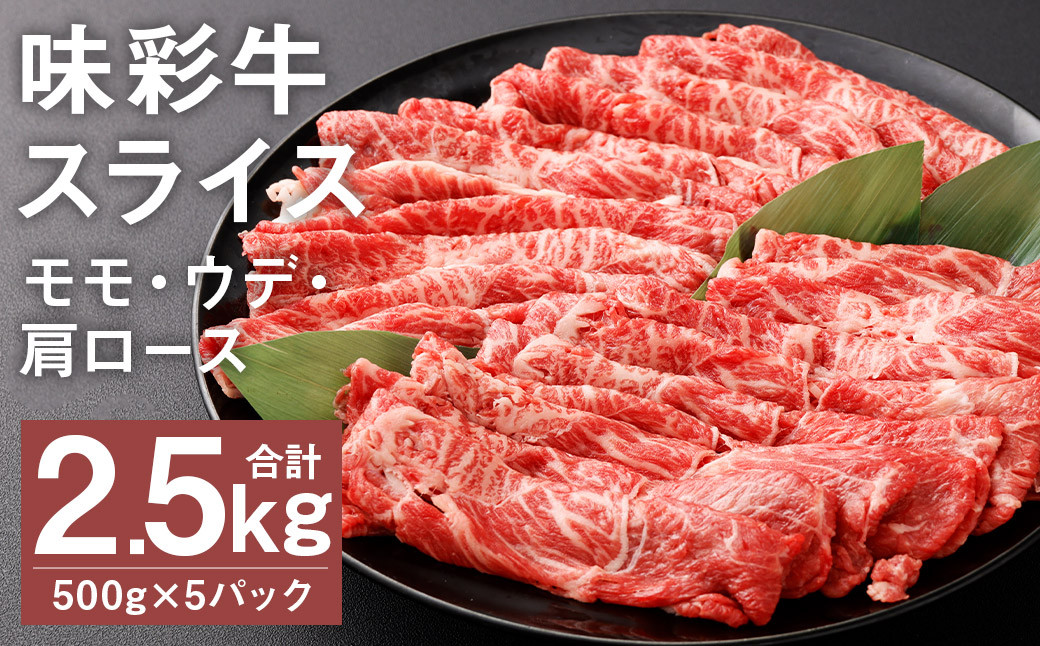 
            味彩牛 モモ・ウデ・肩ロース スライス 500g×5パック 計2.5kg 《90日以内に出荷予定(土日祝除く)》肉 お肉 にく 牛 牛肉 国産 冷凍 2.5kg 小分け
          