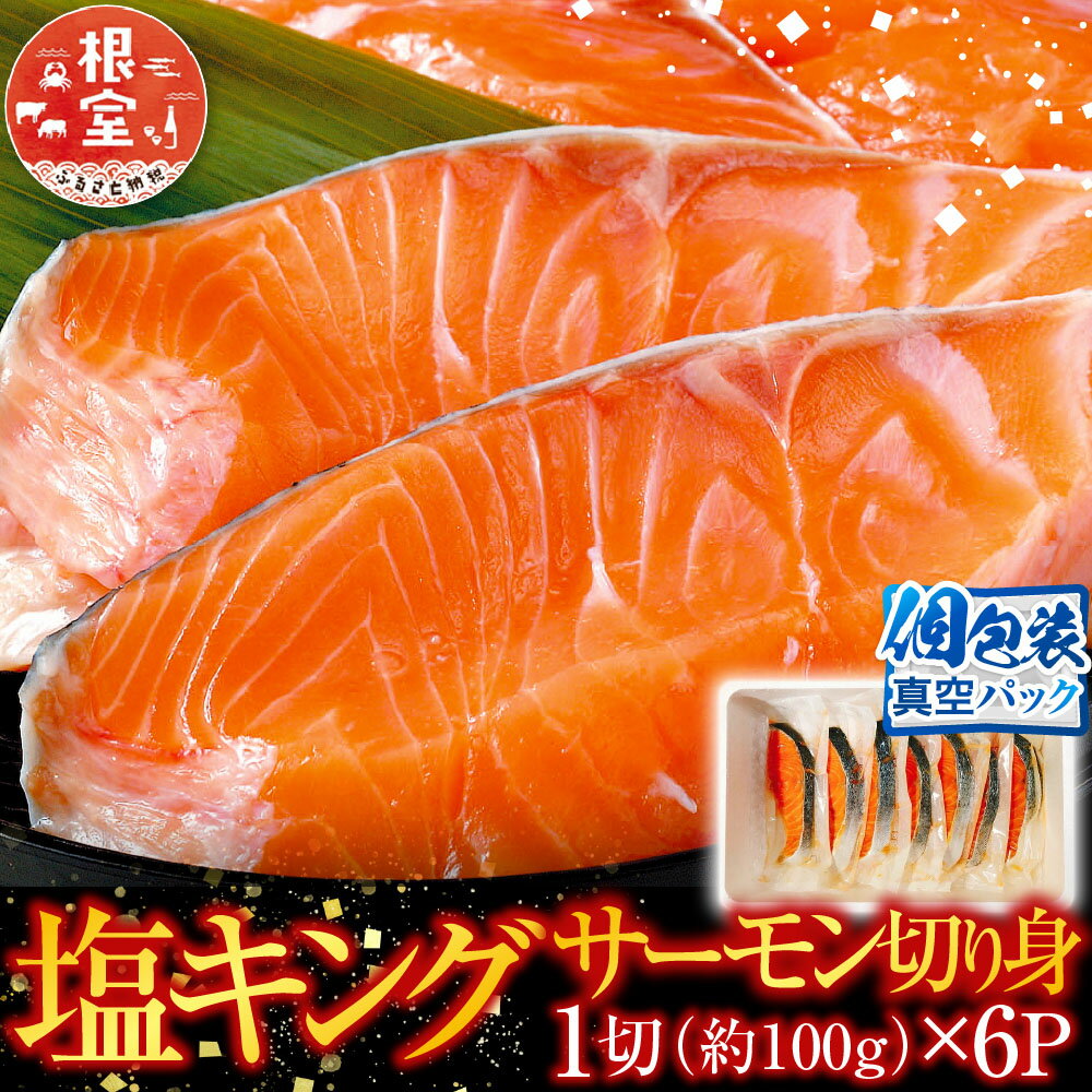 【ふるさと納税】 キングサーモン切り身 1 切 ( 約 100g ) × 6P 鮭 さけ サケ しゃけ シャケ 魚 さかな サカナ お取り寄せ グルメ 海鮮 個包装 北海道 根室市 ふるさと納税 A-09030