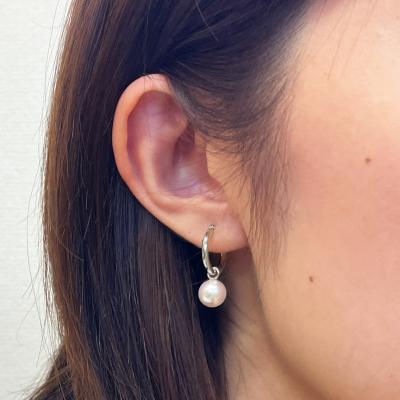 ふるさと納税 天草市 あこや真珠 パールピアス ピンク フープ スタッド 両耳 8mm【K14WG】_S101-335B |  | 02