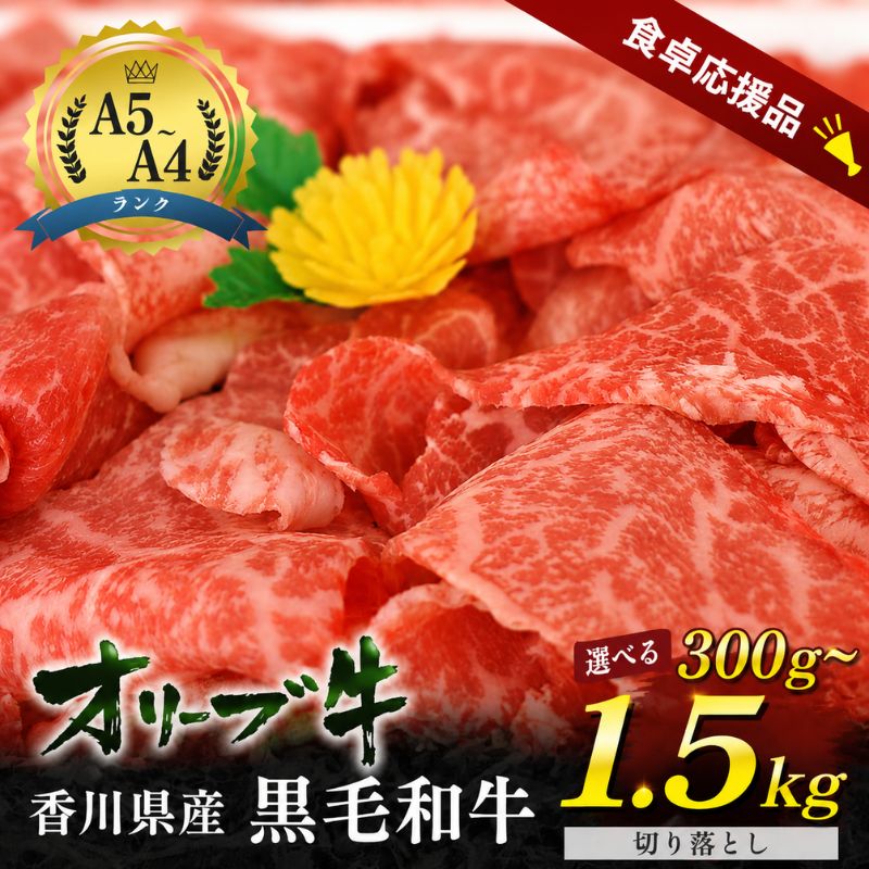 【ふるさと納税】「期間限定」香川県産黒毛和牛オリーブ牛「切り落とし300g～1.5kg」牛肉 肉 お肉 和牛 香川 香川県 東かがわ市　お届け：順次発送