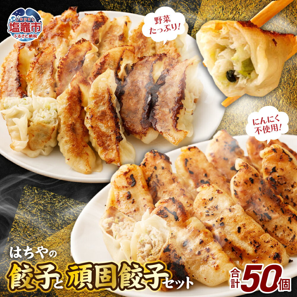 【ふるさと納税】はちやの餃子と頑固餃子セット 合計50個 餃子 ぎょうざ ギョウザ 食べ比べ 中華 惣菜 おつまみ おかず 惣菜 焼くだけ 簡単調理 中華 グルメ お取り寄せ 冷凍 送料無料 塩竈市 塩釜市