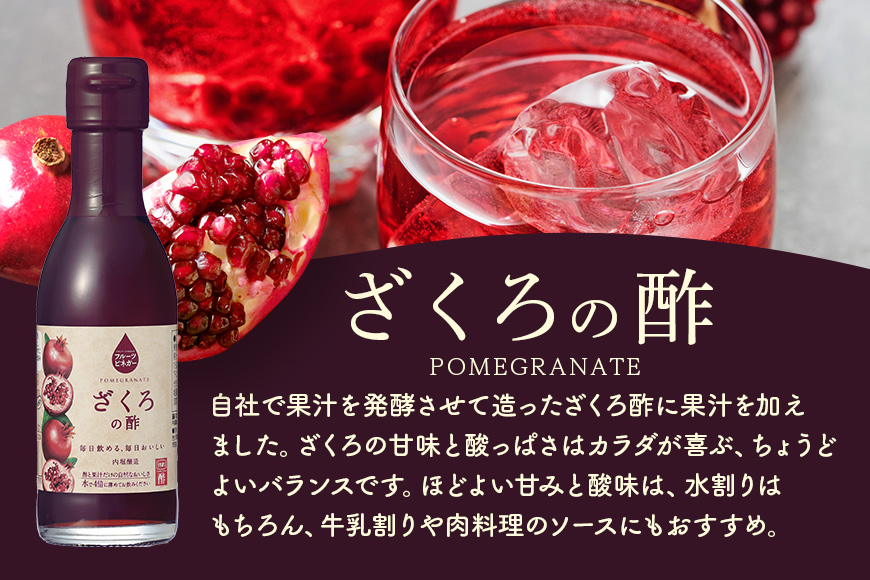 飲用にもお料理にも！毎日使えるフルーツビネガー（酢）飲み比べセット 飲む酢 飲むお酢 内堀醸造