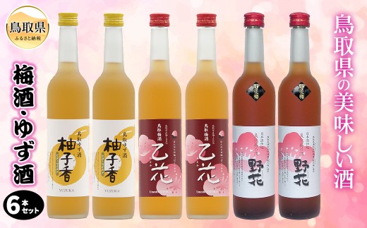 鳥取県の美味しい酒　梅酒・ゆず酒　6本セット_T2600074