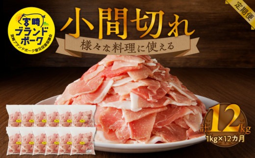 宮崎ブランドポーク小間切れ12カ月定期便 N061-YG0193