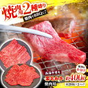 【ふるさと納税】【BBQなどにピッタリ】西海市産 黒毛和牛 焼肉用 2種盛り 約400g（約200g×2パック） ＜ミクリヤ畜産＞[CFD019] 長崎 西海 和牛 黒毛和牛 牛肉 焼き肉 贈答 ギフト 贈り物