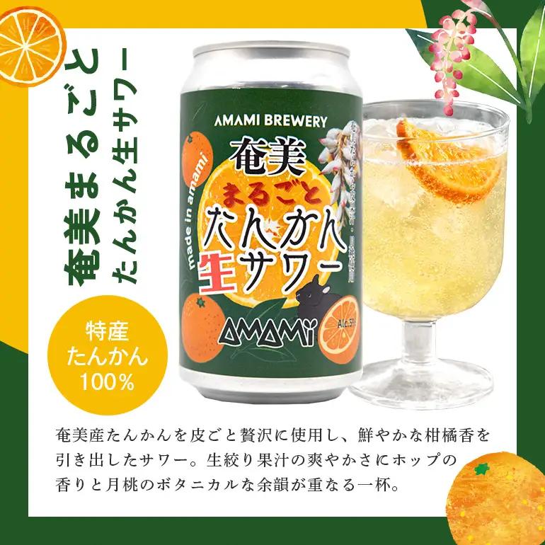 奄美クラフト たんかんサワー＆ジンソーダ 2種6本セット A126-021 サワー ジンソーダ 缶 たんかん 柑橘 RTD 飲み比べ 奄美ビール お酒 アルコール 奄美大島 鹿児島 奄美市 ギフト プ
