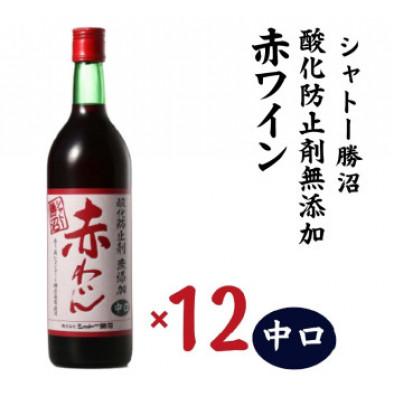 ふるさと納税 甲州市 シャトー勝沼 無添加赤わいん中口12本セット　H-481