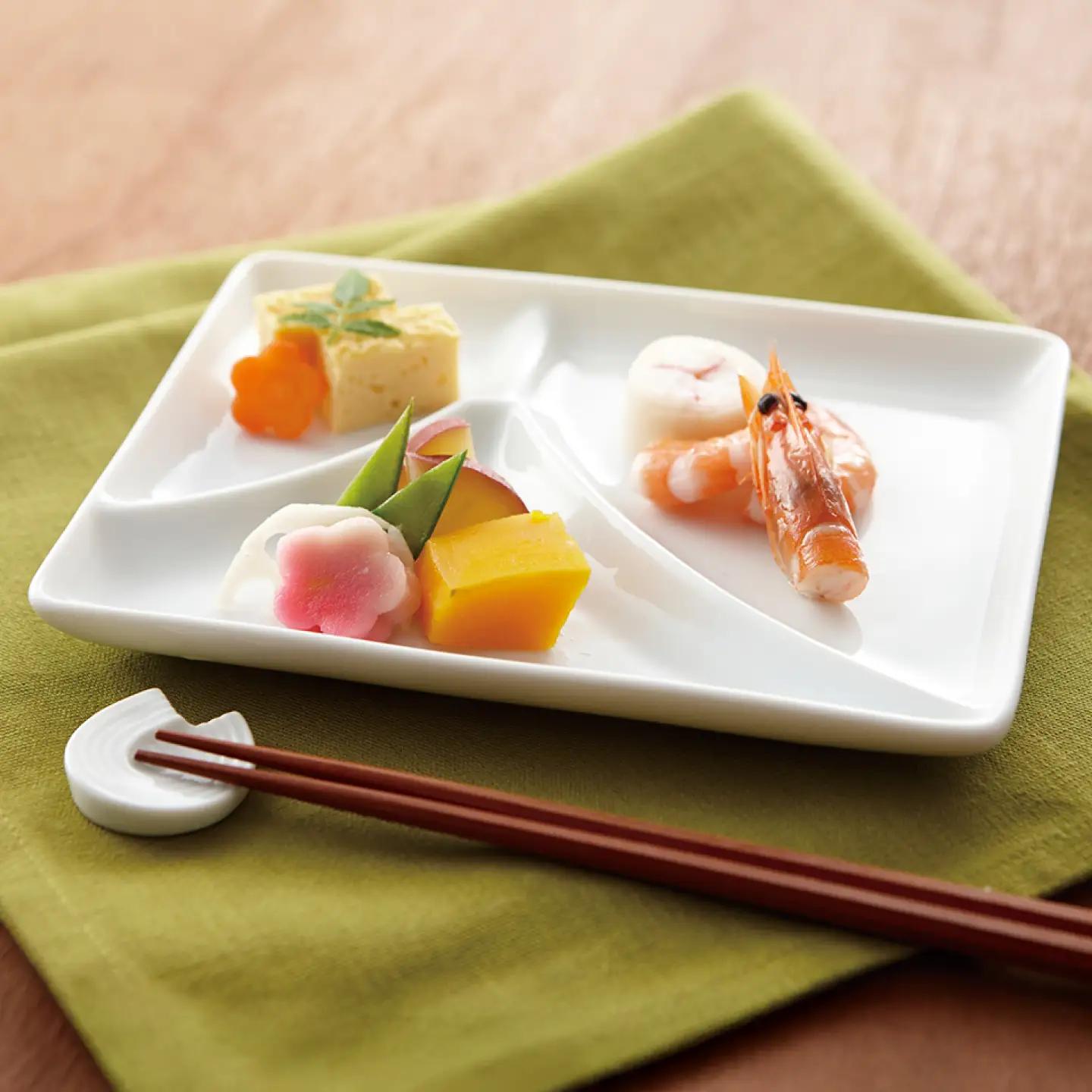【美濃焼】 和 三つ仕切り皿 nagomi 3parts plate 富士 1枚 瑞浪市 / JS企画 / 深山 食器 プレート 仕切り皿 おしゃれ 白磁[AZAZ375]
