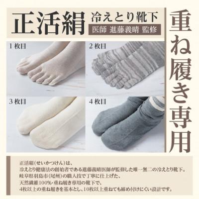 ふるさと納税 羽島市 正活絹 冷えとり靴下 基本シルク・コットン4組セットC(Mサイズ) |  | 02