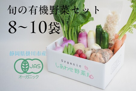 【毎月定期便】しあわせ野菜畑の有機野菜　Mセット（安心の有機JAS認証　旬のオーガニック野菜　農場直送便）全3回　6715