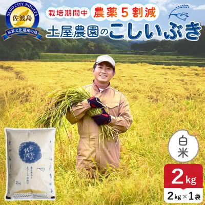 ふるさと納税 佐渡市 【新米予約】令和8年産 佐渡島産こしいぶき 白米2kg 土屋農園 農家直送 栽培期間中農薬5割減