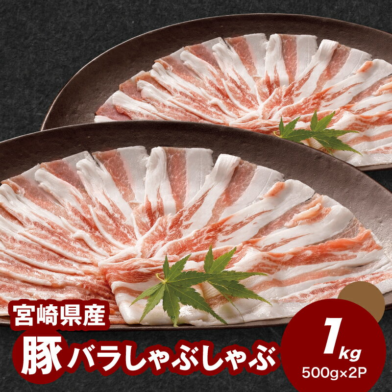 【ふるさと納税】宮崎県産豚バラしゃぶしゃぶ用1kgセット - 豚肉 バラ肉 豚しゃぶ 冷しゃぶ バラスライス 冷凍配送 1パック500g 豚バラ肉 スライス肉 家庭料理 トレー配送 小分け しゃぶしゃぶ肉 1キロ 送料無料 【宮崎県木城町】