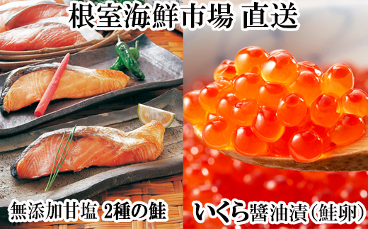 
                  A-11087 無添加天然甘塩紅鮭10切、秋鮭4切、いくら醤油漬け(鮭卵)70g×1P
                