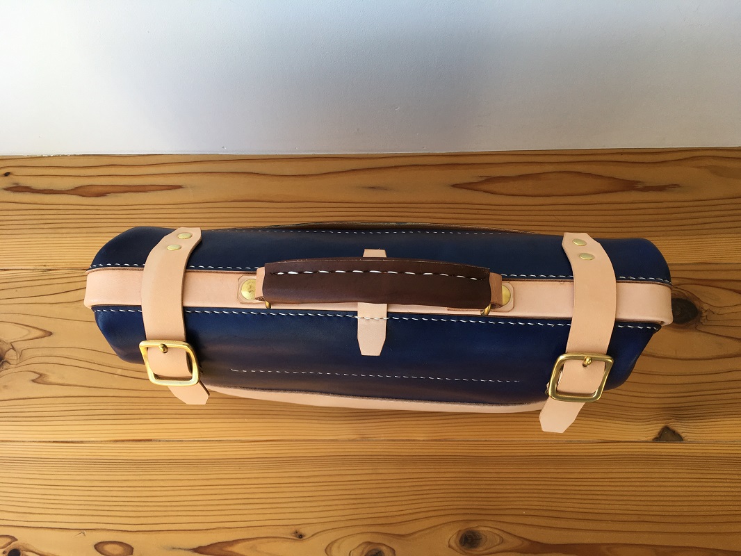 【紺】 本革 レザー ドクターバッグ